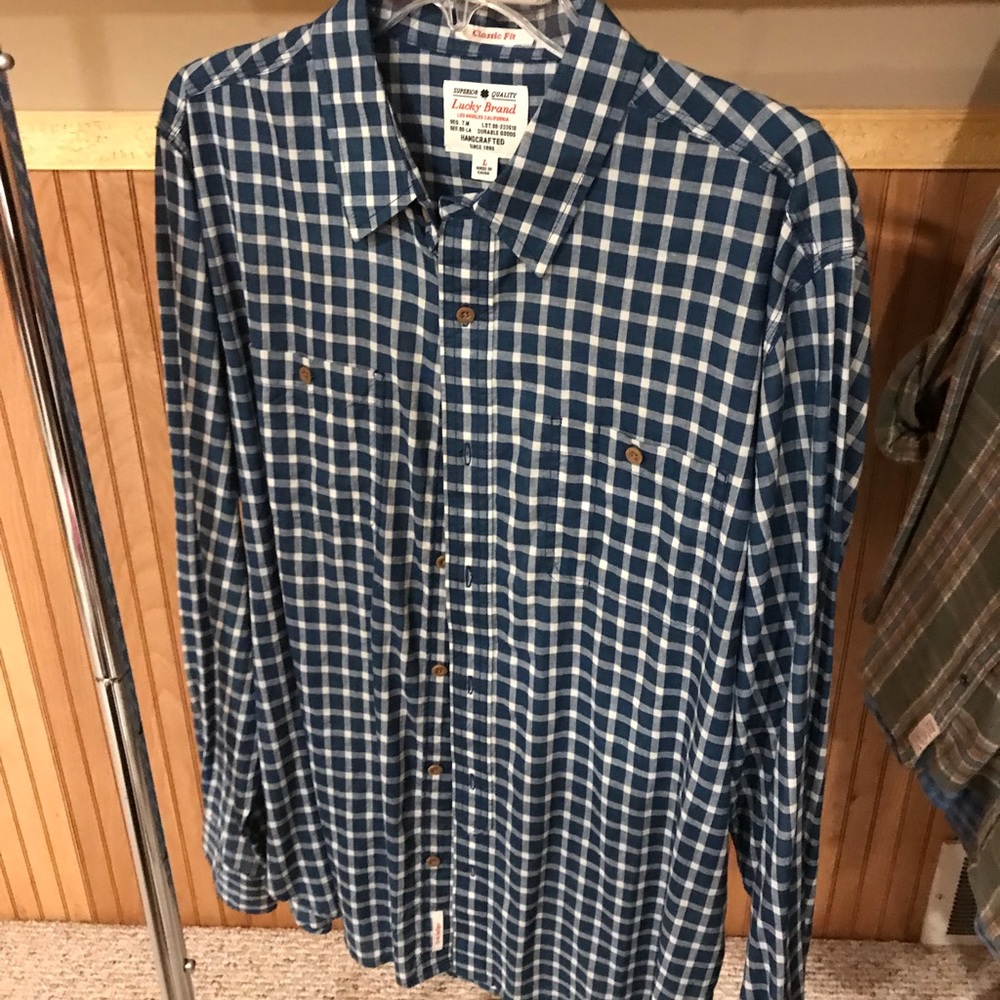 Men’s Lucky Brand Long Sleeve Button Up Size L!